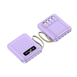JJJ Mini 20000 MAh de Gran Capacidad Viene con un Banco de energía portátil de Carga rápida Treasure de Carga de Cuatro Cables (Color : Purple, Size : precio