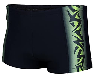 Aquarti Bañador para Hombre con Rayas en los Laterales, 13717B Negro/Verde, 4XL