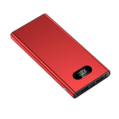 JJJ Banco de energía de Carga súper rápida PD22.5W Banco de energía de aleación de Aluminio Fino 20000 MAh (Color : Red, Size : 20000mAh)