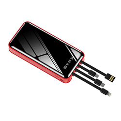 JJJ Banco de energía autónomo Banco de energía portátil de energía móvil de Gran Capacidad (Color : Red, Size : 10000mAh) características