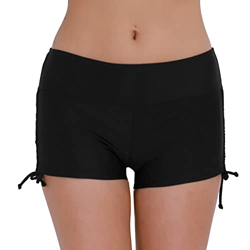 IEFIEL Shorts de Baño Mujer Secado Rápido Cortos con Cordón Ajustables Bikini Short Deportes Acuáticos Size S - 2XL Negro M en oferta