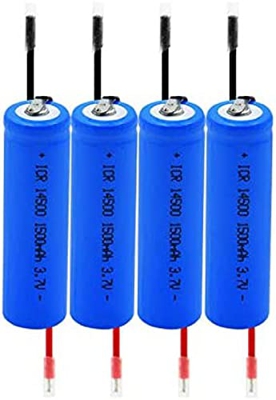 3.7v 1500mah Icr 14500 Li-Ion Oplaadbare Batterij Met 2 DIY-draden, Gebruikt Voor Zaklamp Power Bank Led-lichtmicrofoons Radio's 2 Stuks,4 Stukken