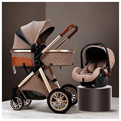 KHUY, 3 en 1 Cochecitos Silla de Paseo de Bebe Coche Bebe, Carrito Bebe Lujo Cochecito Bebe Plegable Ligero Carros para Bebes con Cochecito de Lluvia/ características