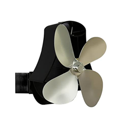 MAIES Fireplace Fan Wall Mounted Heat Self-Powered Fireplace Stove Fan Quiet 4 Blades Aluminum Efficiently Warm Large Room Less Consumption, More Effi características