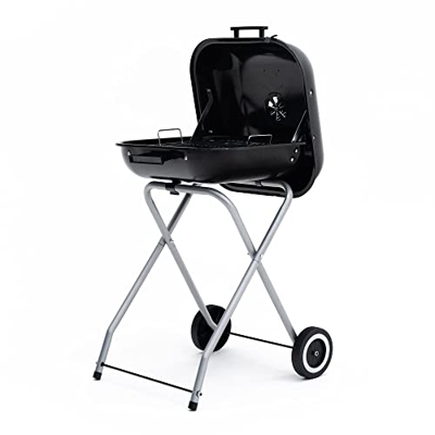 KEKAI Barbacoa de Carbón Portátil Plegable con Ruedas para Facilitar el Transporte Flathead 50x47x79 cm Ocupa el Mínimo Espacio de Forma Cuadrada en C
