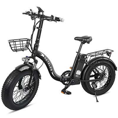 20" Bicicleta Eléctrica Plegable, Ebike para Adultos con Batería Litio Extraíble 48V /18AH, Asistencia de Pedal, Neumático Gordo 4.0'', Freno de Disco