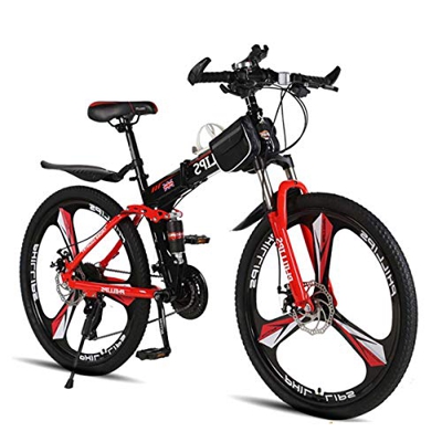 Bicicleta de montaña dura adulta para hombres/mujeres, Stone Mountain de 26 pulgadas de 24 velocidades plegable bicicleta exterior (color : rojo)