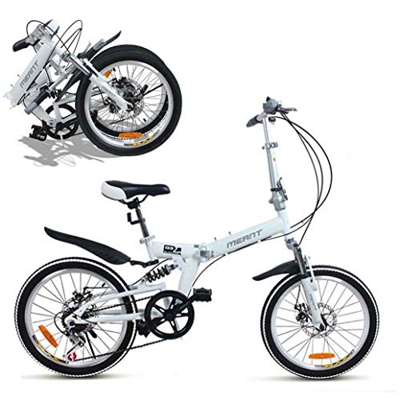 Bicicleta plegable, 20 pulgadas 7 velocidades bicicleta portátil, frenos de disco doble bicicletas de montaña viajeros urbanos para adultos adolescent