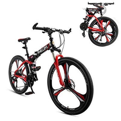 Bicicleta de montaña plegable para hombres/mujeres 26 pulgadas bicicleta al aire libre 24 velocidad suspensión completa MTB bicicletas