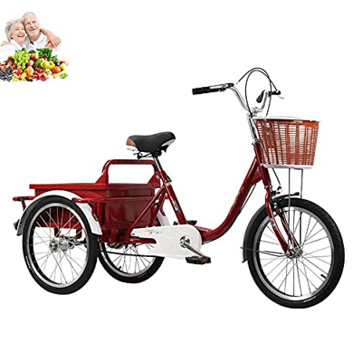 Triciclo para ancianos con 3 ruedas para adultos, bicicletas de tres ruedas para viajes de ocio y transporte, compras, salidas, compras, jugar (color: