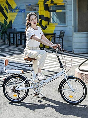 Bicicleta plegable portátil de ciudad para mujer, bicicletas híbridas, bicicleta compacta, 20 pulgadas, 6 velocidades, plegada en 15 segundos