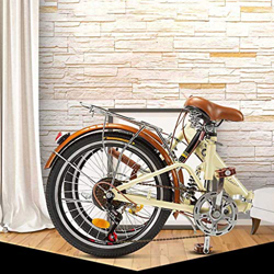 Bicicletas plegables de acero de alto carbono para jóvenes y adultos, 6 velocidades, ruedas de 20 pulgadas, bicicletas plegables características