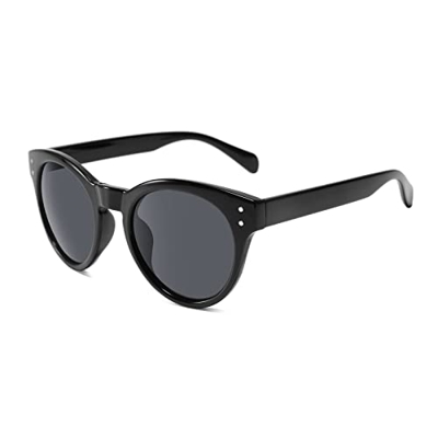 Gafas de sol de moda para hombres y mujeres que conducen protección UV400 Diseño elegante (marco negro oscuro/gris)