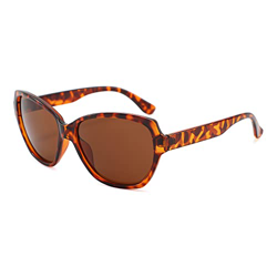 Gafas de sol para hombres y mujeres, marco ligero, protección UV400, gafas de sol de moda (marco de rayas marrones/marrón) en oferta