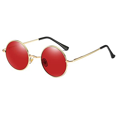 Kennifer Gafas de sol clásicas redondas con protección UV400 con marco de metal circular vintage Lennon Eyewear