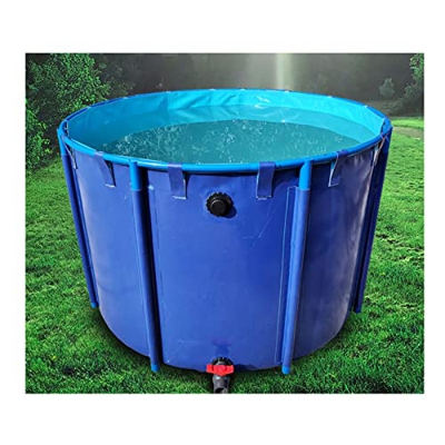 zklaseot Piscinas Desmontables, Redonda Tanque De Lona Impermeable Bolsa De Agua Marco De Banda Gran Capacidad Embalse Pecera Plegable Y Moviéndose (C