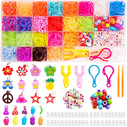 Daover Gomitas para Hacer Pulseras, 2000 Pulseras Gomas Niños, 23 Colores, DIY Cintas de Telar Kit de Pulseras con Bandas de Telar Pulsera Collar Herr características