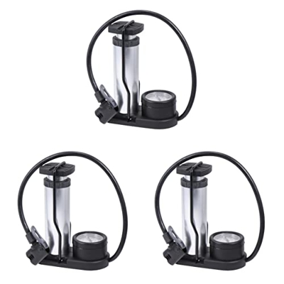 Homoyoyo 3 Uds Scooter Precisión Plata Calibre Presión Juguete Bola Mini Bomba Motocicleta Neumático Activado con Pedal Piso Alto Pie MTB Barómetro Al