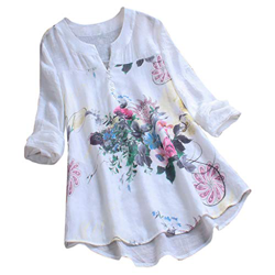 Camisetas Mujer Manga Larga SHOBDW 2019 Nuevo Cuello en V Tops de Túnica Blusas Suelto Estampado Floral Pullover Sexy Casual Verano Camisetas Mujer Ta características
