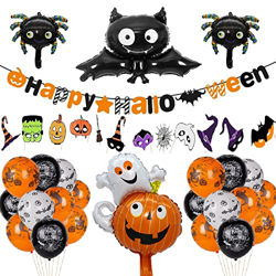 FINEVERNEK Globos de Halloween, Halloween Globos Decoración Set, Happy Halloween Globos, Halloween Feliz Banner, Globos de Calabaza, Araña, Murciélago precio