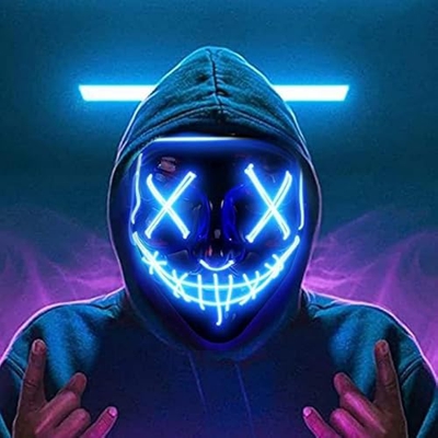 USCVIS Halloween LED Máscara, Adultos LED Mask Craneo Esqueleto Mascaras para la Fiesta de Disfraces, la Navidad, Cosplay Grimace Festival Party Show 