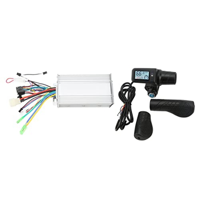 Pwshymi Kit de panel de controlador de bicicleta eléctrica, 36 V 48 V 500 W velocidad estable aleación de aluminio ABS bicicleta controlador LCD panel