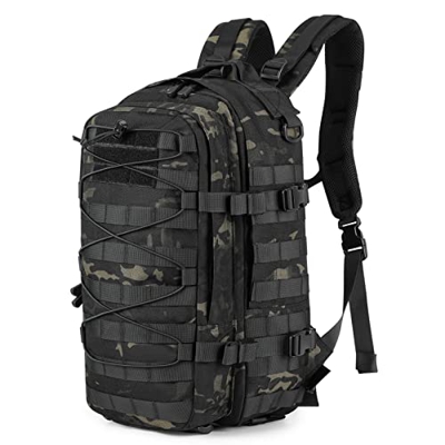 HUNTVP 20L Pequeña Mochila de Asalto Estilo Militar Táctical 1000D Bolsa de Hombro Impermeable de Nylon para Caza Viajar Senderismo,Camo