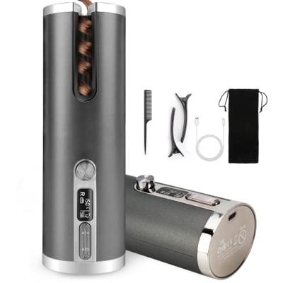 Bestcool Rizador de pelo inalámbrico rizador automático de aislamiento térmico rizador portátil recargable sedoso de calentamiento rápido inalámbrico 