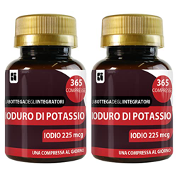 Yoduro de potasio 730 tabletas 225 mcg de yodo 1 por día | sin gluten y sin lactosa | no de origen animal | 2 paquetes de 365 | made in Italy características