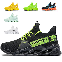 Zapatillas de Deportes Hombre Mujer Zapatos Deportivos Running Zapatillas para Correr Ligero y con Estilo Negro Blanco Gris Dorado G133 Black Green41  precio