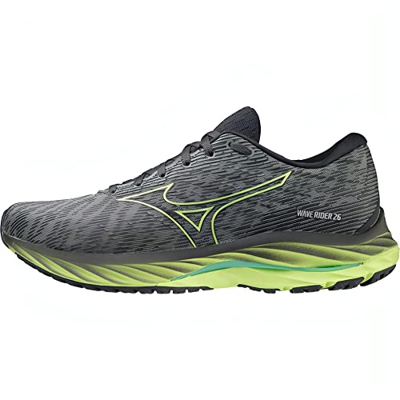 Mizuno Wave Rider 26, Zapatillas de Trail Running Hombre, Ultimate Gray/NeoLime/Ebony, 41 EU