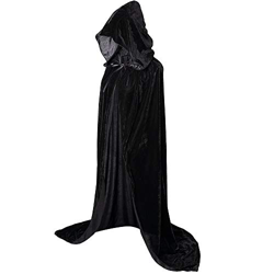 Capa con Capucha Halloween Adultos Reversible Negro Rojo Vampiro Manto para Unisex Mujeres Hombres Fiesta de Carnaval Cosplay en oferta