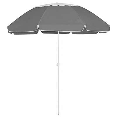 Sombrilla de playa, MOONAIRY Parasol Terraza, Sombrilla Terraza Exterior, Parasol Exterior, Sombrilla Playa, Sombrilla De Jardín, gris antracita 300 c