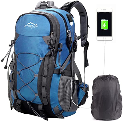 SOMBLG Mochila de senderismo Montañismo Bolsa de trekking 40L Duradero Impermeable USB Viaje Escalada al aire libre Mochila de camping para hombres Mu