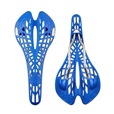 SHADXW YEJIANGHUA Nuevo Asiento de Ciclismo Flexible Asiento de Bicicleta sillín araña Hueca de Choque#270548 (Color : Blue)