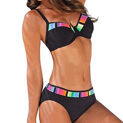 Nuevo 2022 Mujer Bikini Conjunto de Bikinis dos piezas Patchwork Ropa de Playa Sexy Push up Cintura bajo Bikini Tankinis Beachwear clásico elegante Ba