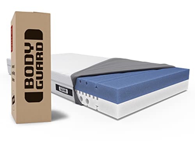 Colchón BODYGUARD, Espuma QX, 2 Lados de Firmeza, Media y Más Firme. 100 Noches de Prueba, Funda Lavable hasta 60 Grados, 10 Años de Garantía (135x200