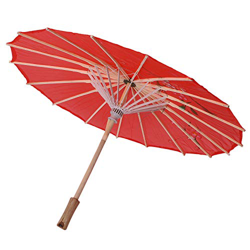 Jufjsfy Parasol Paraguas Oriental Chino 21 Pulgada Diametro Bambu Tela roja Impresion de precio