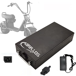 SDTYYP Batería de Moto eléctrica Batería de Gran Capacidad para e-Bike con Cargador y Bloqueo y asa, 60V, 20AH [Clase de energía A] precio
