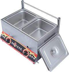 SILVOSWAN Freidora de gas comercial profesional de 10 l/20 l, encimera de acero inoxidable, propano LPG, freidora de escritorio de doble ranura, freid en oferta