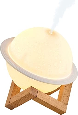 TYGEUJIU Humidificador de Aire Redondo Planet, humidificador de Vapor frío hidratante Fino y silencioso, Adorno de Escritorio USB portátil for Oficina