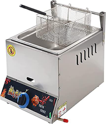 SILVOSWAN Freidora de Gas LPG de encimera de Acero Inoxidable, freidora de Gas de encimera Comercial, for Patatas Fritas, Restaurante, Cocina casera precio