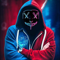 WENXIN Máscara LED de Halloween, máscara LED de terror, máscara de purga, máscara LED con 3 modos de flash para juegos de disfraces, festivales y fies precio