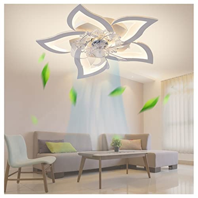 Ventilador Techo con Mando Y Luz Silencio,Teléfono Móvil Controlable Ventilador Techo Silencioso Moda Clásica Ventilador Silencioso De Techo para Sala