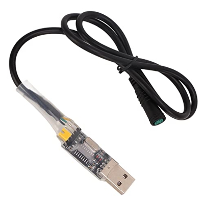 Qinlorgo Cable de ProgramacióN de Motor Medio, Cable de ProgramacióN de Motor de Bicicleta eléCtrica Incorporado con Conector USB 2.0 de PláStico de R