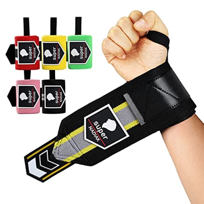 super NADIAK®Pulseras Gimnasio-Pulseras Profesionales-Puños Gimnasio Resistentes-Muñequeras Levantamiento de Pesas,Wrist Wraps Bodybuilding,Powerlifti