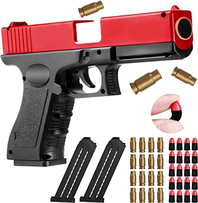 Tanibz Pistola de juguete, Soft Foam Bullet Blaster Toy, recarga manual, expulsión automática de Bullet Cases para juguetes educativos, modelo de pist