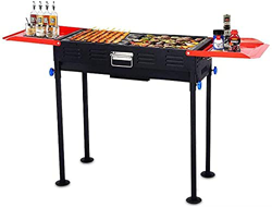 FMOPQ Portable Folding Charcoal Barbecue with SideTable Rectangular Thickening Steel Barbecue Grill Outdoor Folding Barbecue Grill Charcoal Grill Cust precio