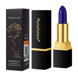 Rosixehird 5 Pcs Lápiz Labial Azul Brillante - Colores mágicos Que cambian de Temperatura | (Azul Cambiado a Rosa) Lip Stain Gloss Hidratante y Bálsam características