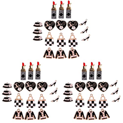 Artibetter 108 Uds Labios Tacones Mixtos Encantos Monedero Joyería Esmalte Aleación Plateado Bolsa Lápiz Labial Pulsera Colgante Mujer Pendiente Arco  en oferta